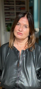 Bomber nero simil pelle